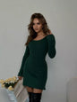 Slim Fit Long Sleeve Narrow Lace-up Dress