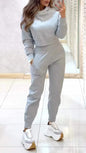 Autumn And Winter Ladies High Collar Slim Fit Long Sleeves Casual Suit